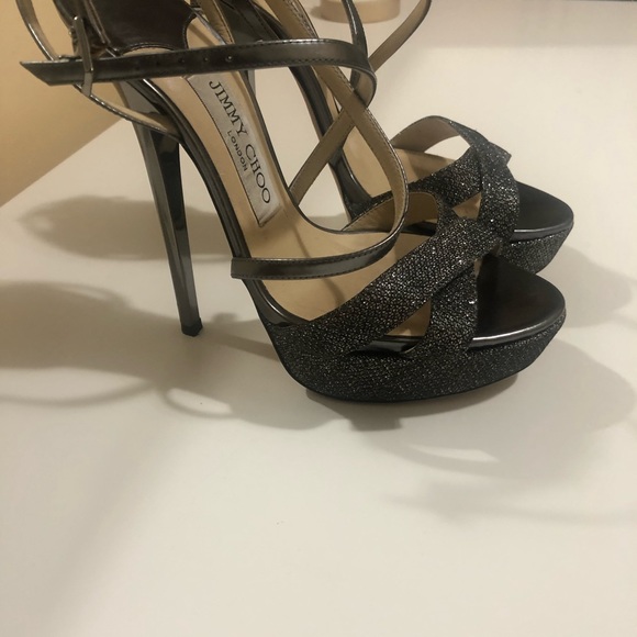 Jimmy Choo Silver Sandals - Picture 2 of 3